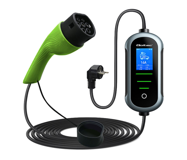 Qoltec Mobilna ładowarka EV z regulacją 2w1 Typ2 (3.5kW, 230V, 4m) - 1483418 - zdjęcie